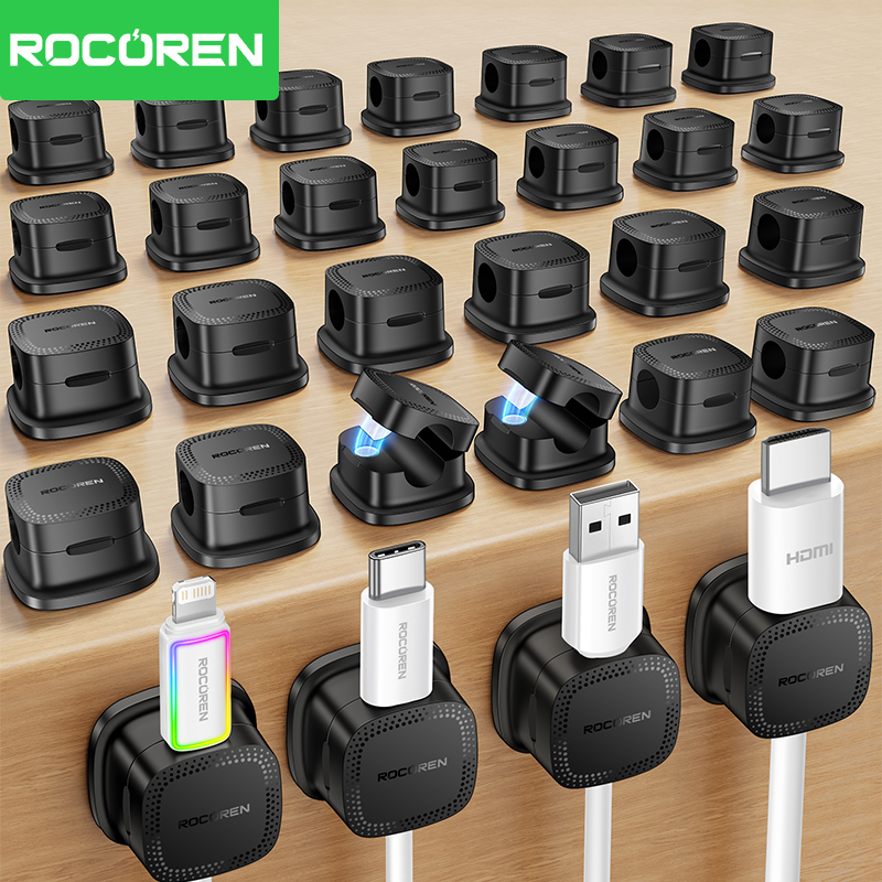 Pegboard Office Organizer - ROCOREN 30 Stück Magnetische Kabelorganisator-Clips für