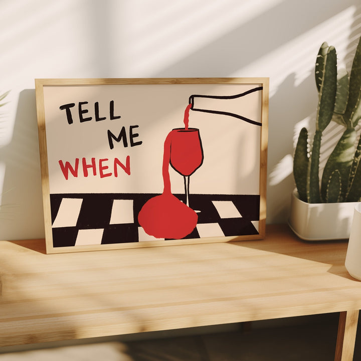 Office Furniture Design - Vintage-Leinwand-Wandkunst-Poster „Tell Me When Drink“, ungerahmte