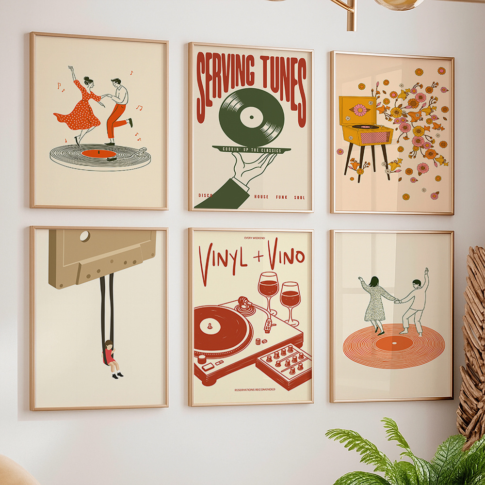 Office Furniture Design - 1 Stück Vintage Musik Leinwand-Poster Ungerahmt