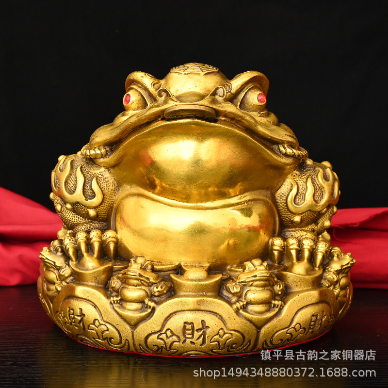Office Furniture Company - Reines Kupfer Acht-Richtungen-Glücksbringer Goldene Kröte König
