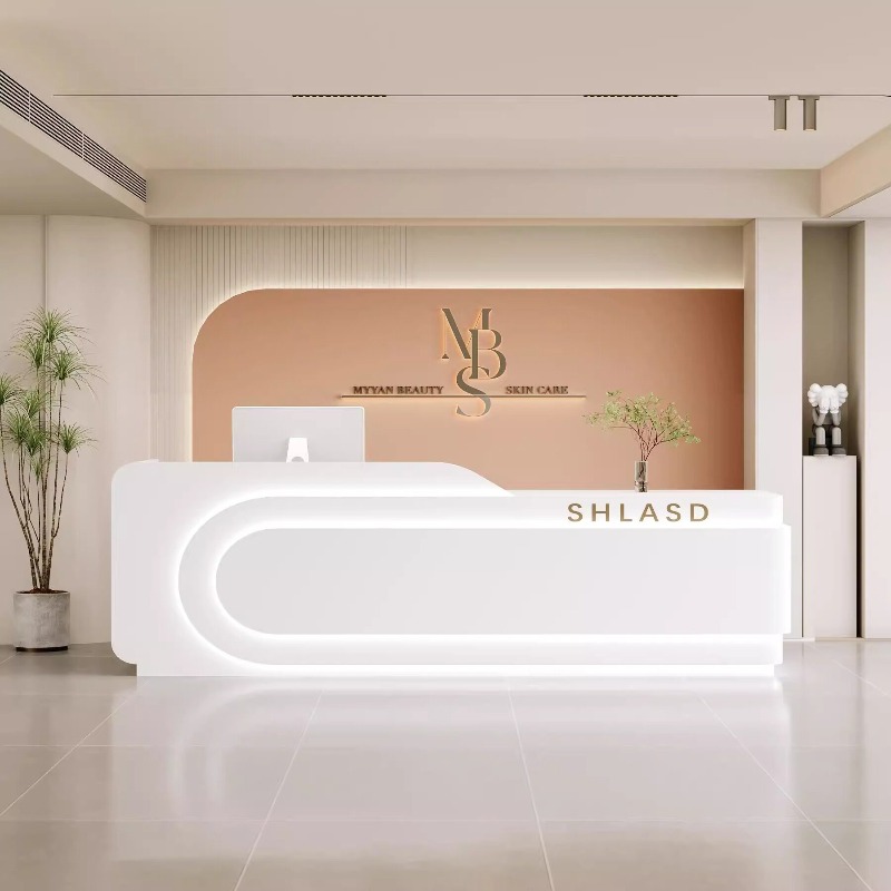 Office Furniture Company - Nordischer Creme-Stil Schönheitssalon Bartheke Moderner Minimalistischer