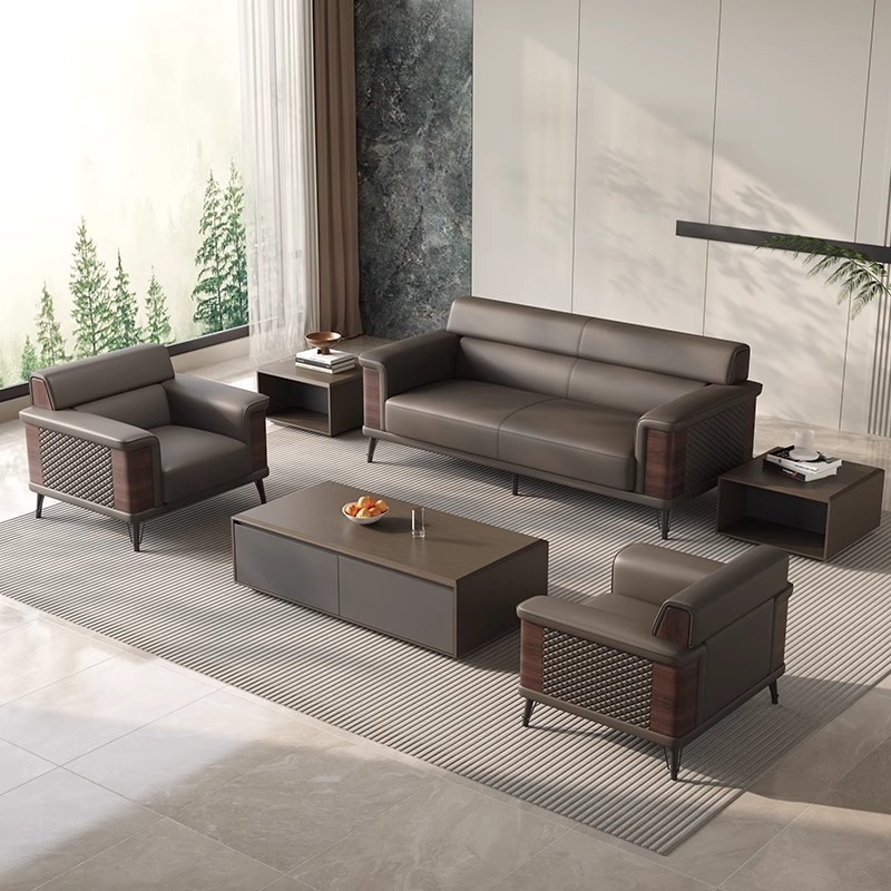 Office Furniture Company - Hohe Bürosofas aus Pu-Leder, Kaffeekombination, Firmenbürosofas,