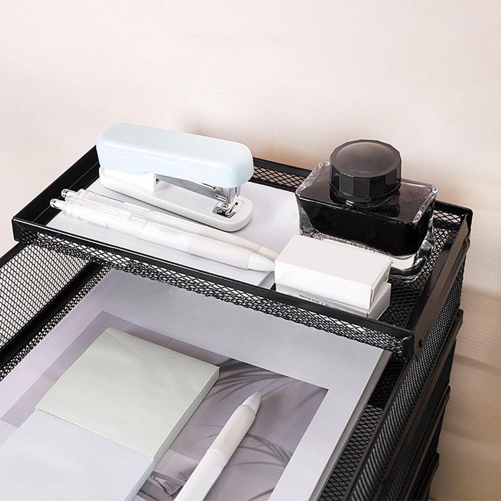 Drawer Organizer Tray - Schreibtischtabletts, Metallgeflecht, stapelbar, für Akten, Schreibtisch-Organizer,