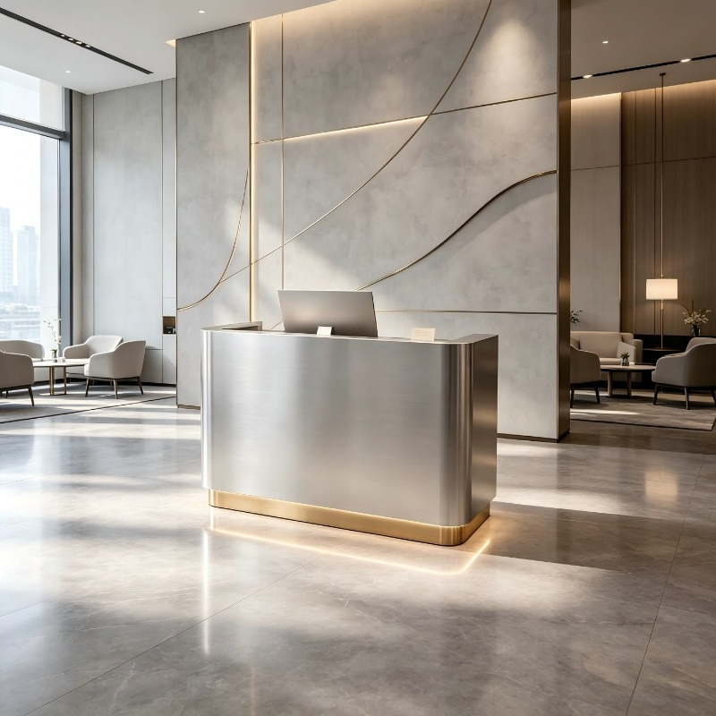 Italienischer Edelstahl-Empfan – Office Furniture Company Bewertung und Preis