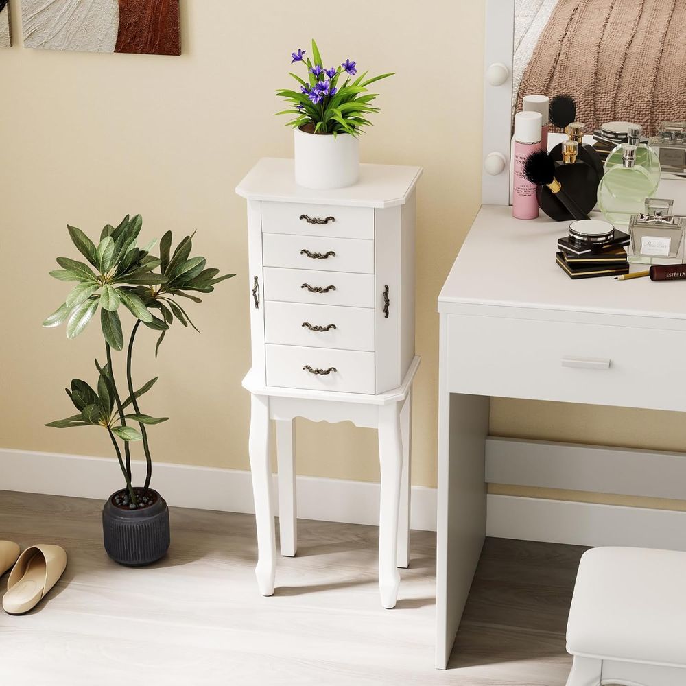 Weißer Stehender Schmuckschran – Drawer Organizer Tray Bewertung und Preis