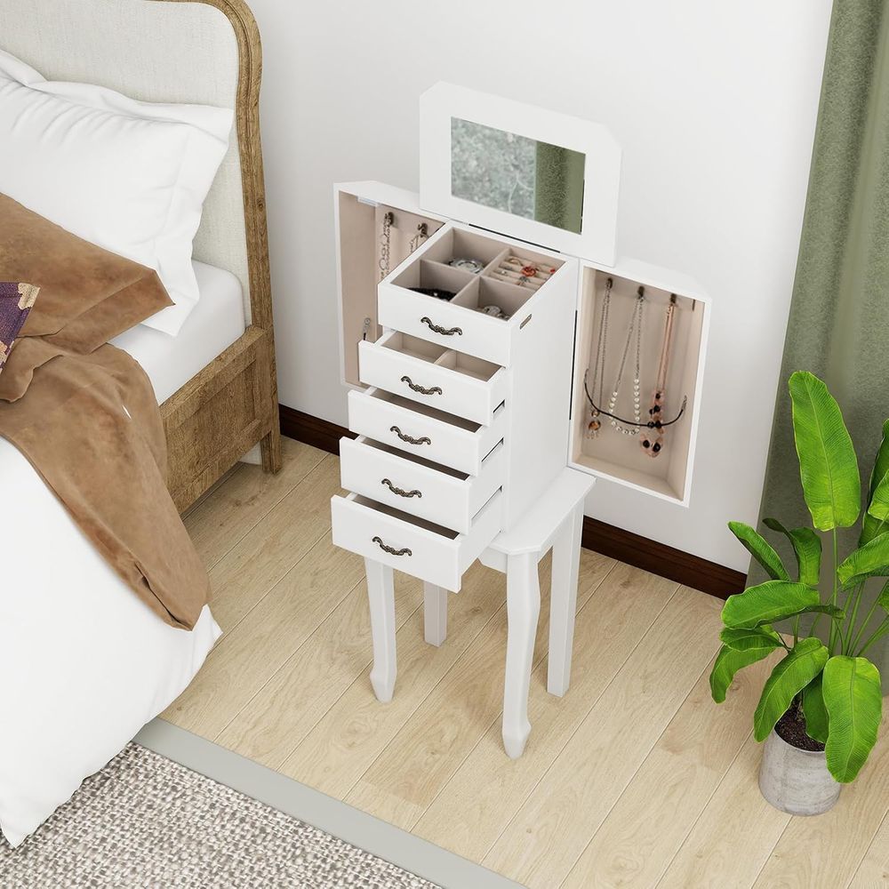 Weißer Stehender Schmuckschran – Drawer Organizer Tray Bewertung und Preis
